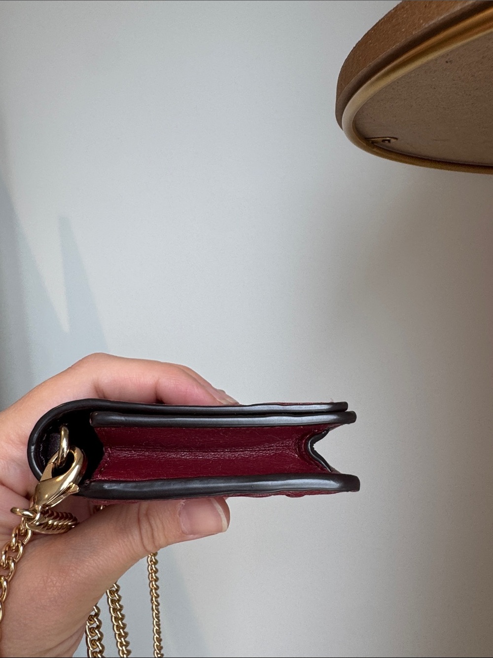 Coach Women's Red Leather Wallet on Gold Chain - Picture 7 of 10
